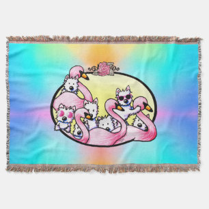 Flórida Westies joga cobertor