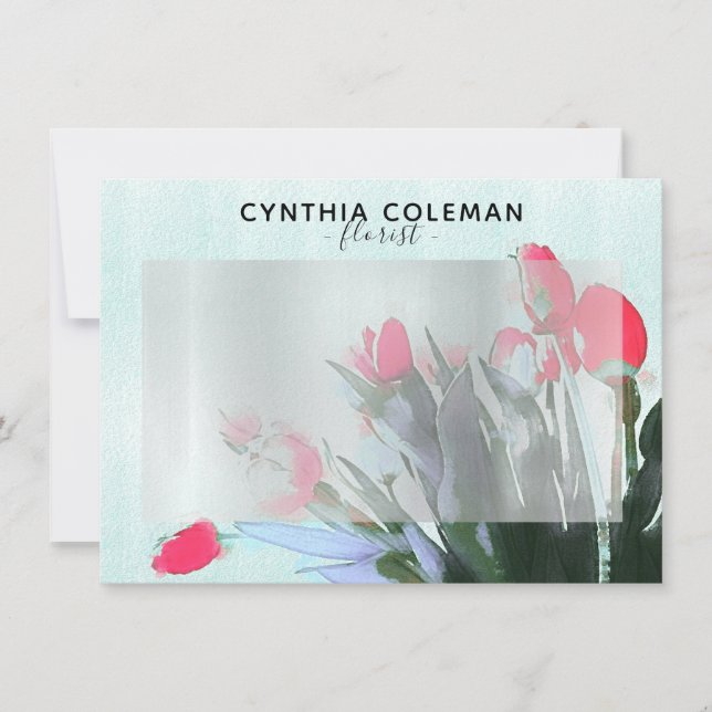 Florista de Ilustração de Buquê de Tulipas de Aqua (Frente)