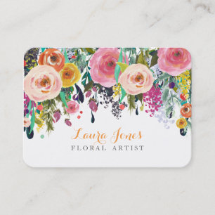 Florista Floral Pintado Adiciona Cartões De Logoti