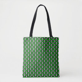Floro Green Dumbbell All Over Print Tote Bag