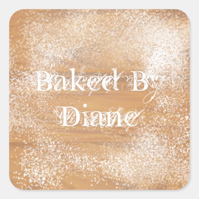 Flour da etiqueta da padaria sobre o Conselho de c (Frente)