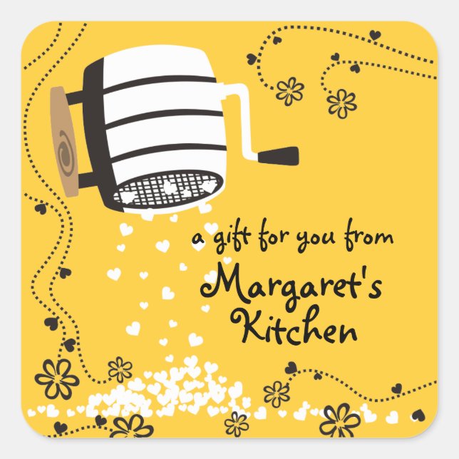 Flour sifter flower baker bajulando etiqueta de pr (Frente)