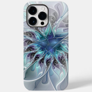 Flourar Abstrato Moderno Flor Fractal Com Azul