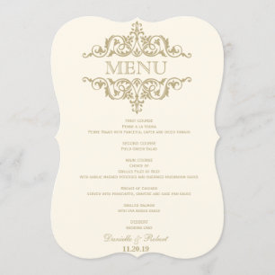 Flourish da caligrafia do cartão do menu do