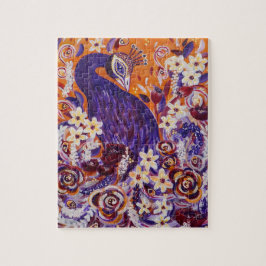 Flourish Peacock Floral Quebra-cabeça