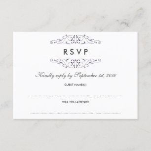 Flourish roxo antigo que Wedding RSVP