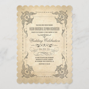 Flourishes da antiguidade do convite do casamento