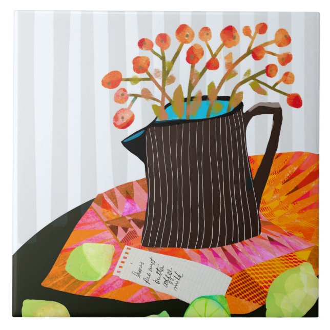 Flower Branches Cerâmica Azulejo de Cozinha (Frente)