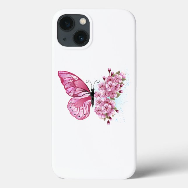 Flower Butterfly with Pink Sakura (Verso)