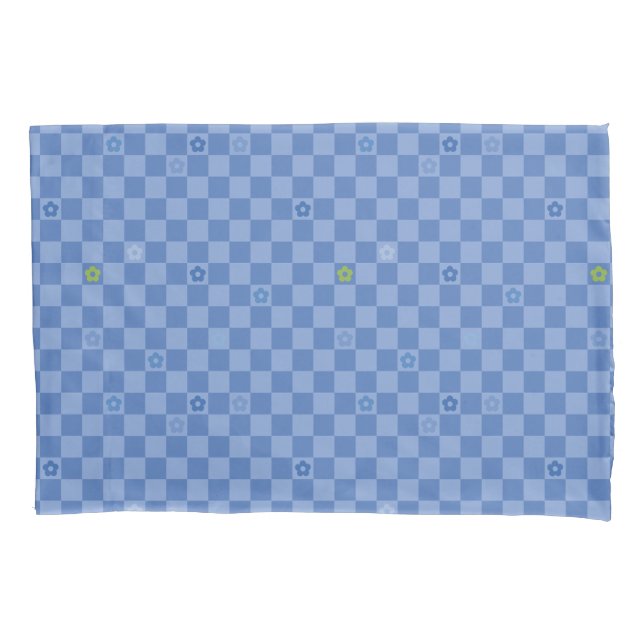 Flower Checkered Pattern No. 01 - Light Blue (Frente)