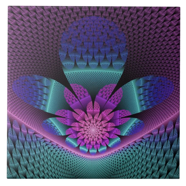 Flower Fractal - Incomum - Padrão Colorida Fantasi (Frente)