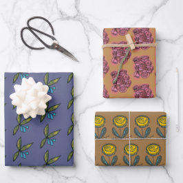 Flower frenzy e papel de embrulho brilhante