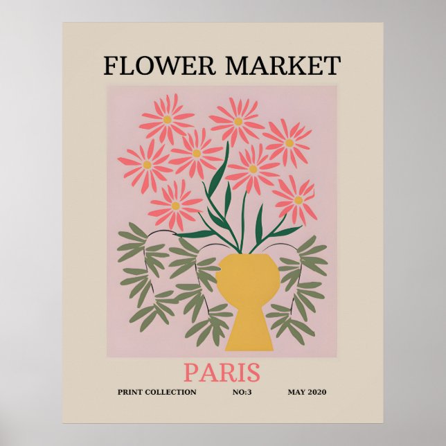 Flower market paris products botanic art impressão (Frente)