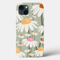 Flower Market Tokyo Retro Daisies Sage Green