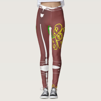 flower paint leggings