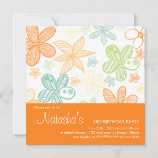 Flower Scribbles ・ Convite de Aniversário