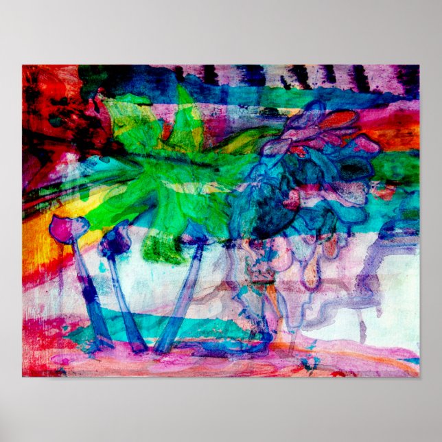 "Flower Thing" abstract art poster 11 x 14 (Frente)