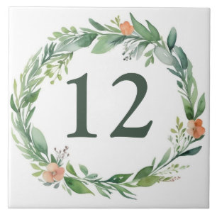 Flower Wreath Custom House Number Sinal de Placa