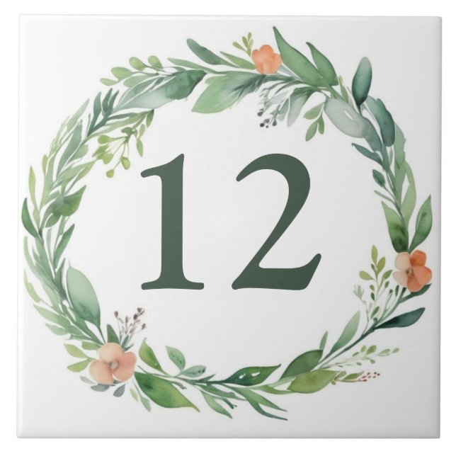 Flower Wreath Custom House Number Sinal de Placa (Frente)
