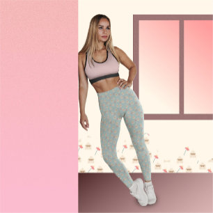 Flowers and Envelopes Pattern Leggings