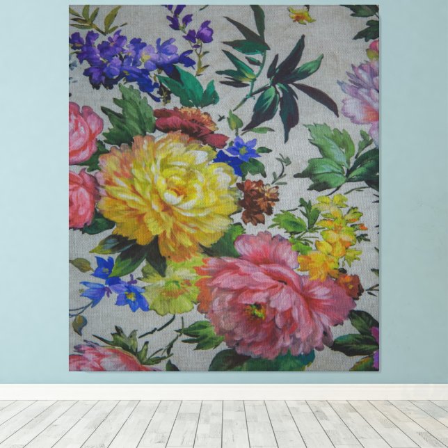 Flowers fulcolor texture Jacquard tapestry canvas (Insitu(piso de madeira))