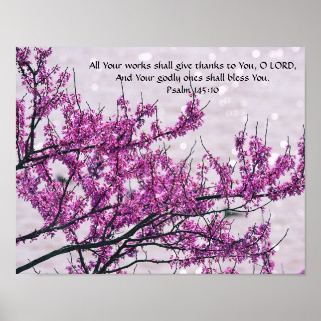 Flowers of Faith Psalm 45:10 Art Poster (Frente)