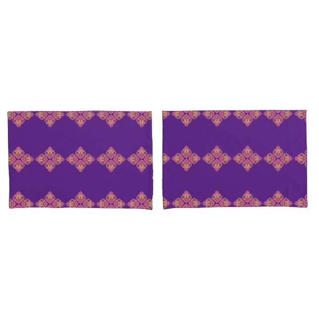 Flowers on Purple Pillowcase (Frente - conjunto)