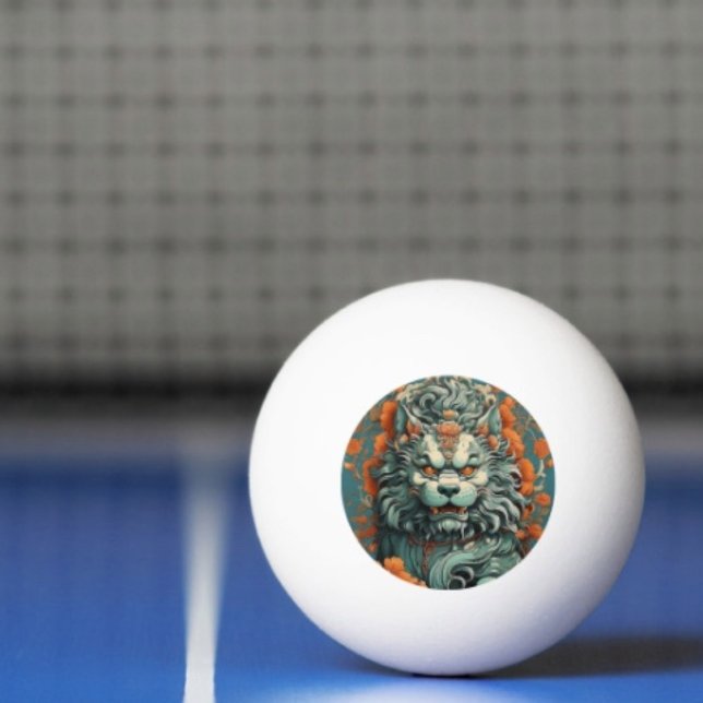 Flu Leão da Sabedoria  Bola de Pingue-Pongue (Asian Lion Head ping pong ball. 3-star balls meet the ITTF's competition specifications for quality.)
