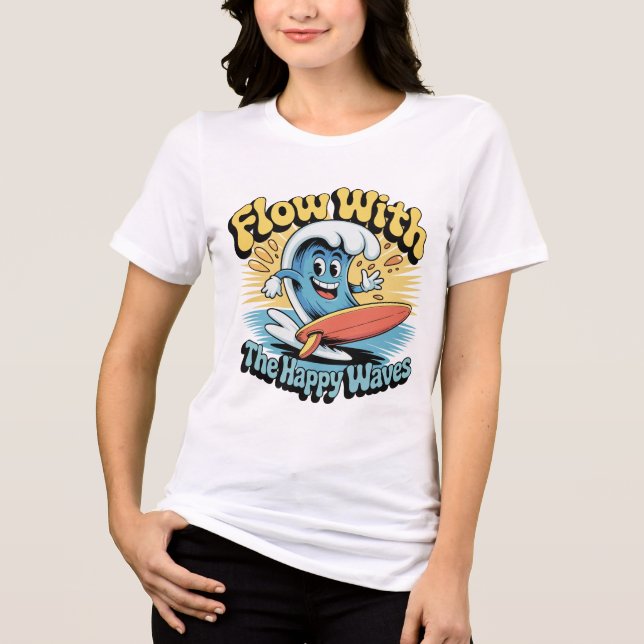 Flua Com As Ondas Felizes Vibrações Retro Surf Fem (Frente)