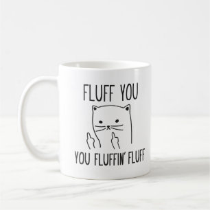 FLUFF O CANECA DE CAFÉ ENGRAÇADA DO CAT