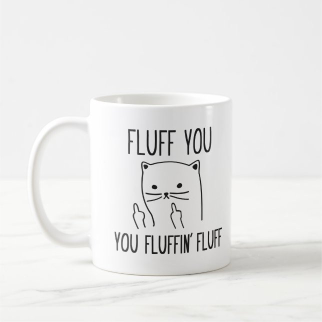 FLUFF O CANECA DE CAFÉ ENGRAÇADA DO CAT (Esquerda)