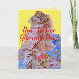 Fluffy Cat Quilt Você É Um Cartão Glamor-Puss