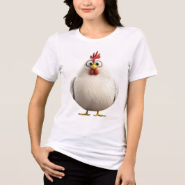 Fluffy & Fabulous | Round White Rooster Zodiac T-S