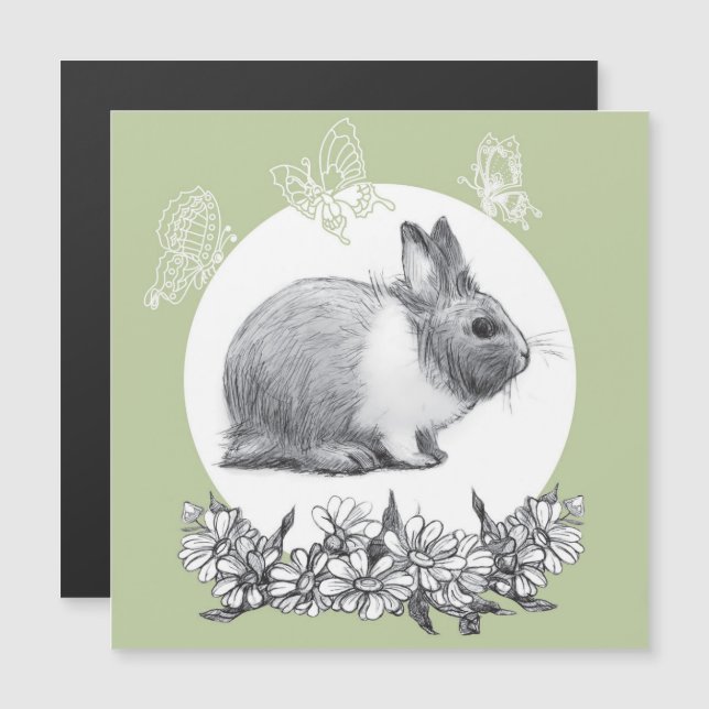 Fluffy o coelho. desenho do lápis (Frente/Verso)