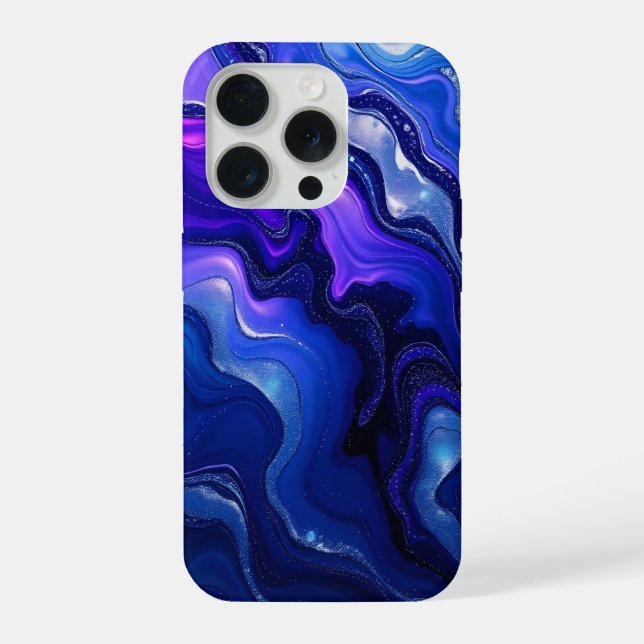 Fluido Abstrato Azul e Roxo (Verso)