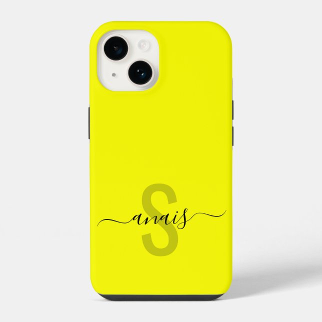 Fluorescent Bright Neon Color Monogram Name  (Verso)