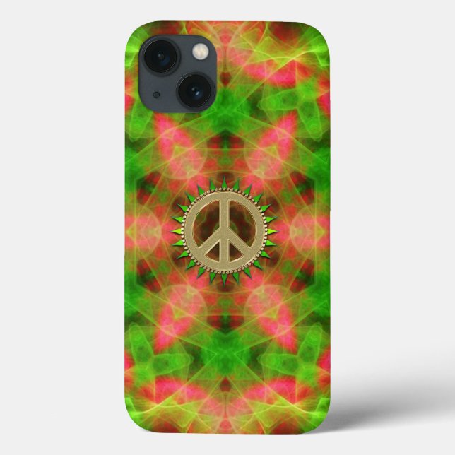 Fluro  Hexagon Gold Peace Sign iPad Air Case (Verso)