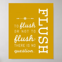 Flush | Regras de Banhroom Poster Art Impressão 8x