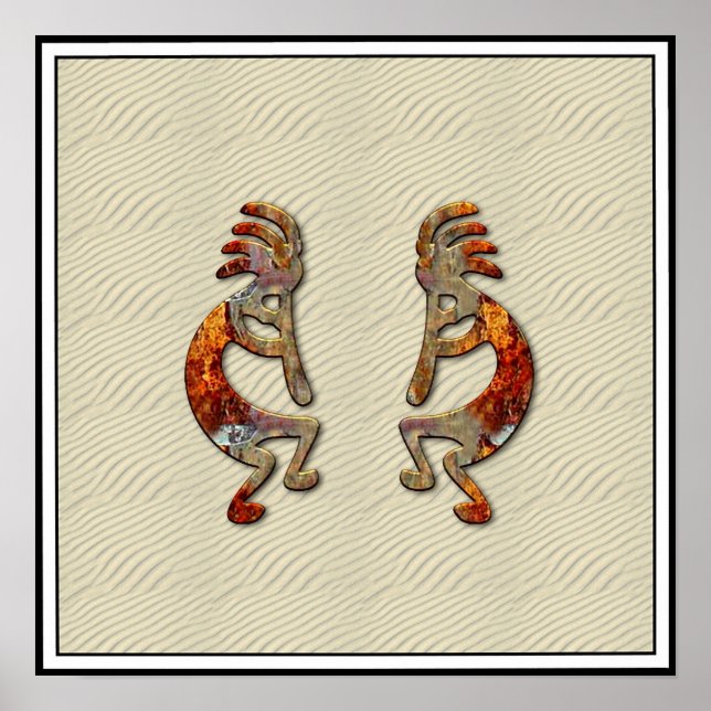 "Flute de Kokopelli" Poster/ Impressão (Frente)