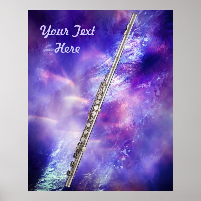 Flute ou Flutist Musical Poster (Frente)