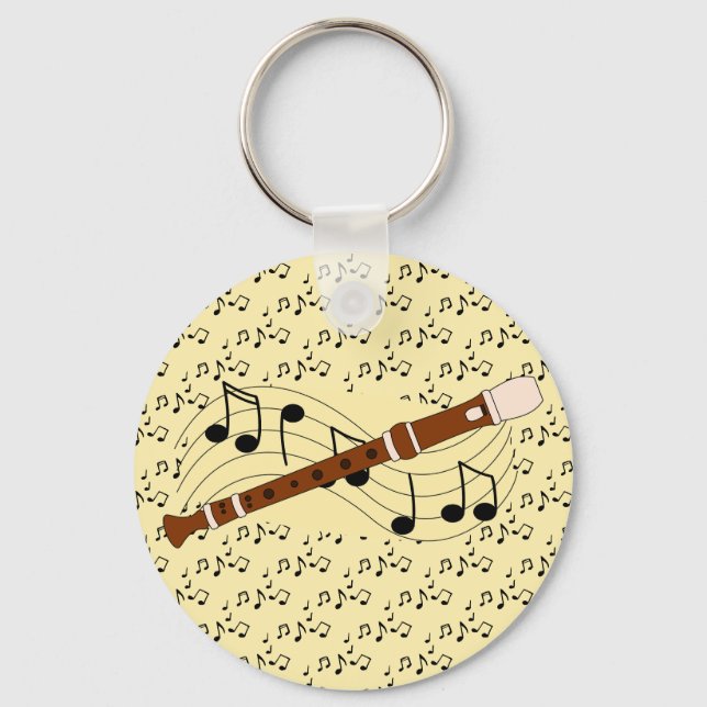 Flute Woodwind Design Chaveiro (Frente)