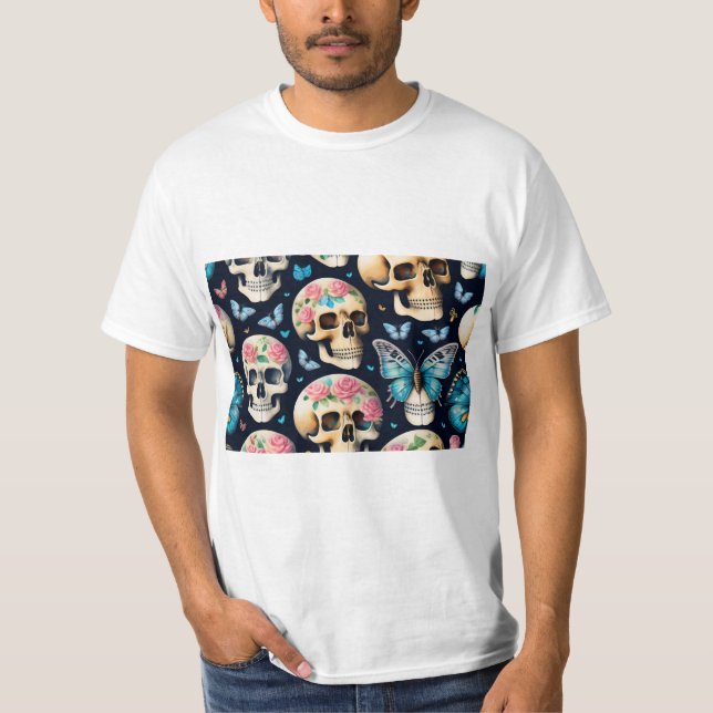 Flutter & Grace: Designs de Camisa T da Borboleta  (Frente)