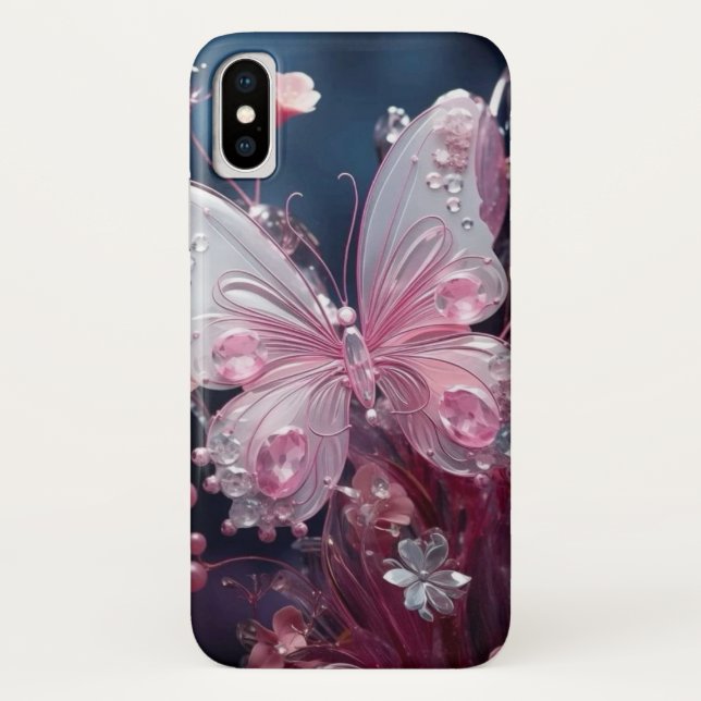 Flutter & Sparkle: capas de iphone de borboleta ro (Verso)