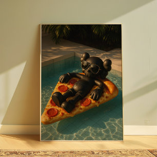 Flutuador de Pizza para Piscina Poster Divertido d