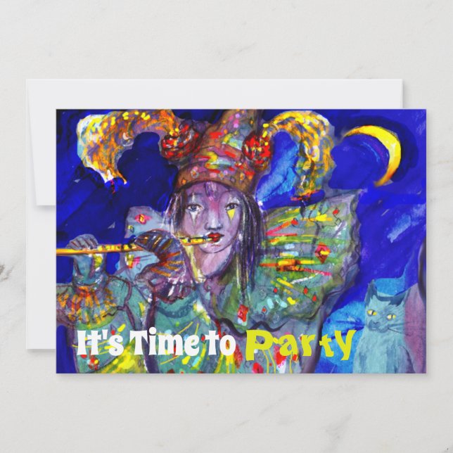 FLUTUANTE NO Convite de aniversário AZUL (Frente)