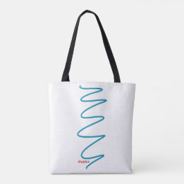 Flux Swirl White Tote Bag - Teal