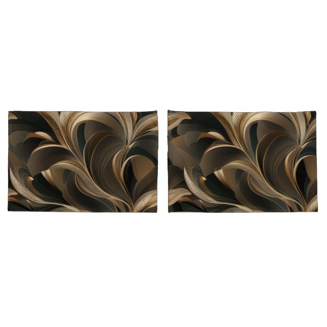 Fluxo Botânico Dourado Elegante   (Verso - conjunto)