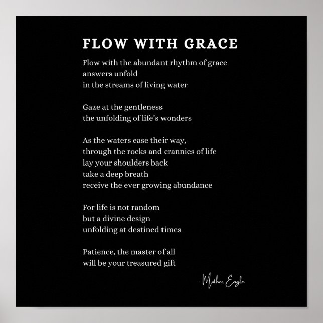 Fluxo com a poesia de Grace Faith, poster de arte  (Frente)
