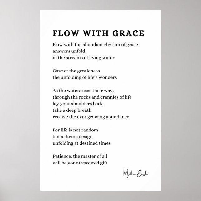 Fluxo com a poesia de Grace Faith, poster de arte  (Frente)