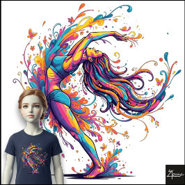 Fluxo de Dança Vibrante Arte Feminina Abstrata